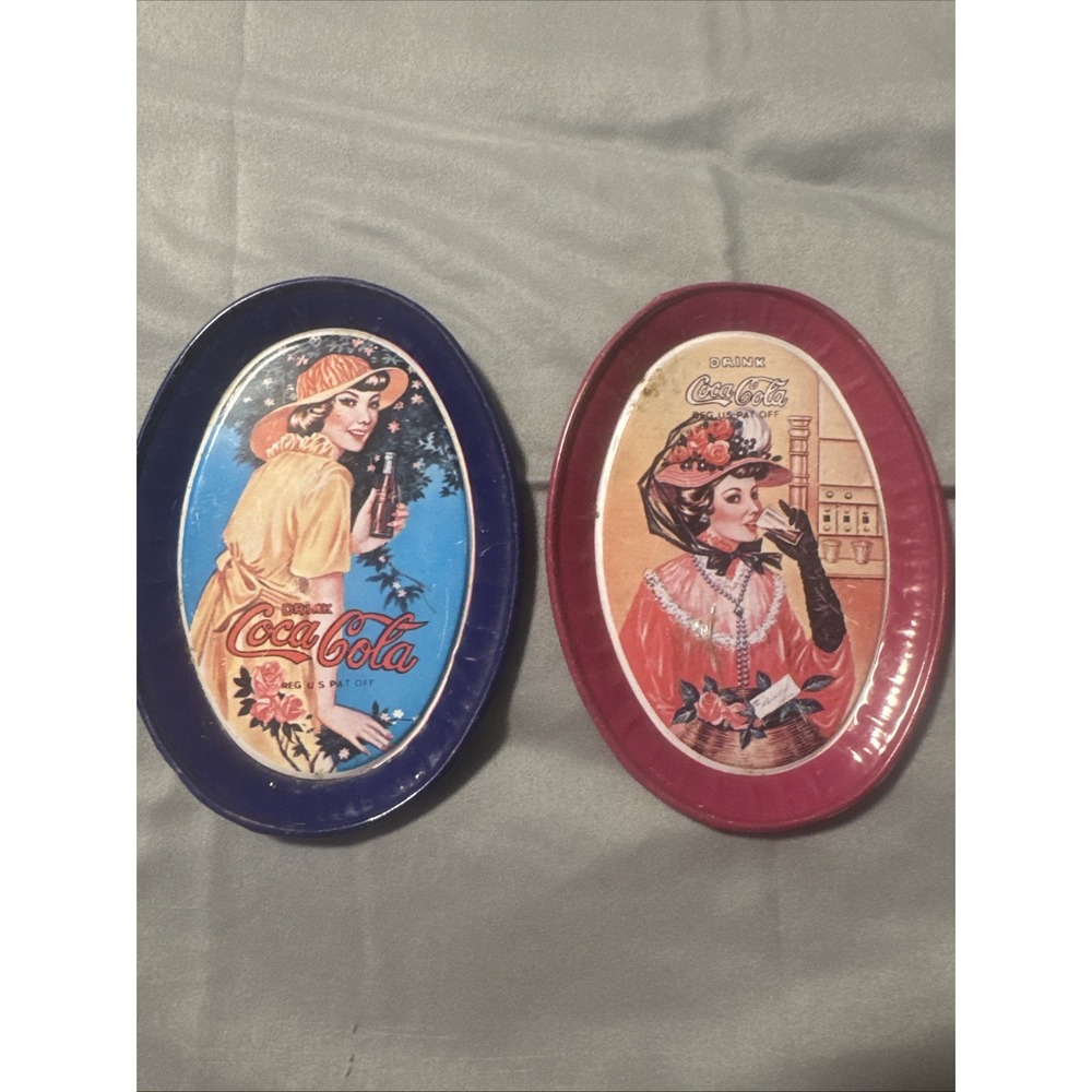 Lot‎ Of 2 Vintage Coca-Cola Trinket Trays